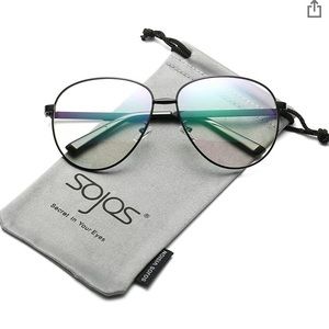 SojoS aviation clear lens glasses blue light